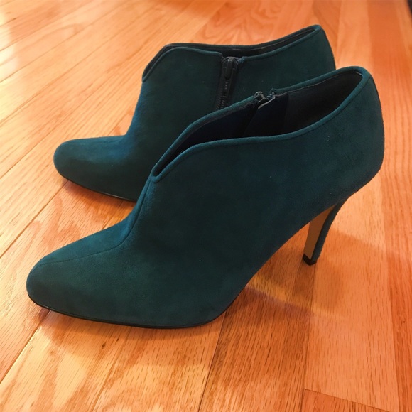 teal suede booties